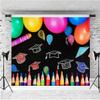 Colorful Crayons Graduation Party Backdrops Preschool Celebration Cake Table Banner Kindergarten Graduation Photo Backdrops Preschool Prom Backdrops Vinyl (5ft3ft) view 3
