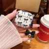 MINSCOSE Compatible with AirPods 4 Clear Case,Cute Bow Pattern Kawaii Ribbon Girly Design with Bow Pearl Keychain,Soft TPU Protective Shockproof Case for Women Girl for AirPods 4-Black view 4