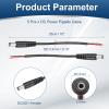 MECCANIXITY 5pcs DC Power Pigtails Cable, 5.5mm x 2.5mm Male Barrel Plug Connector to Bare Wire Open End 25cm for CCTV Camera, DVR, LED Strip view 2