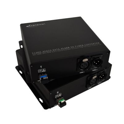 24-bit XLR Line-Level Audio 2 Ch 2 Way to Fiber Converter Over 20 Km SMF or 500 Meters MMF, with SFP, Plug & Play (BY-XLR-351-24B(1 Ch 2 Way))