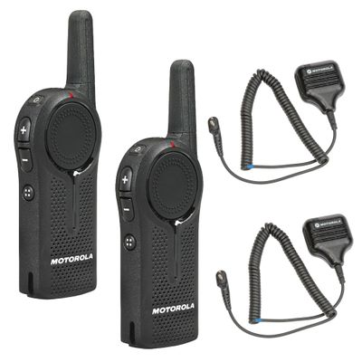 Motorola DLR1060 Two-Way 6-Channel Digital Business Radio (DLR1060) + HKLN4606 Remote Speaker Mic (2-Pack)
