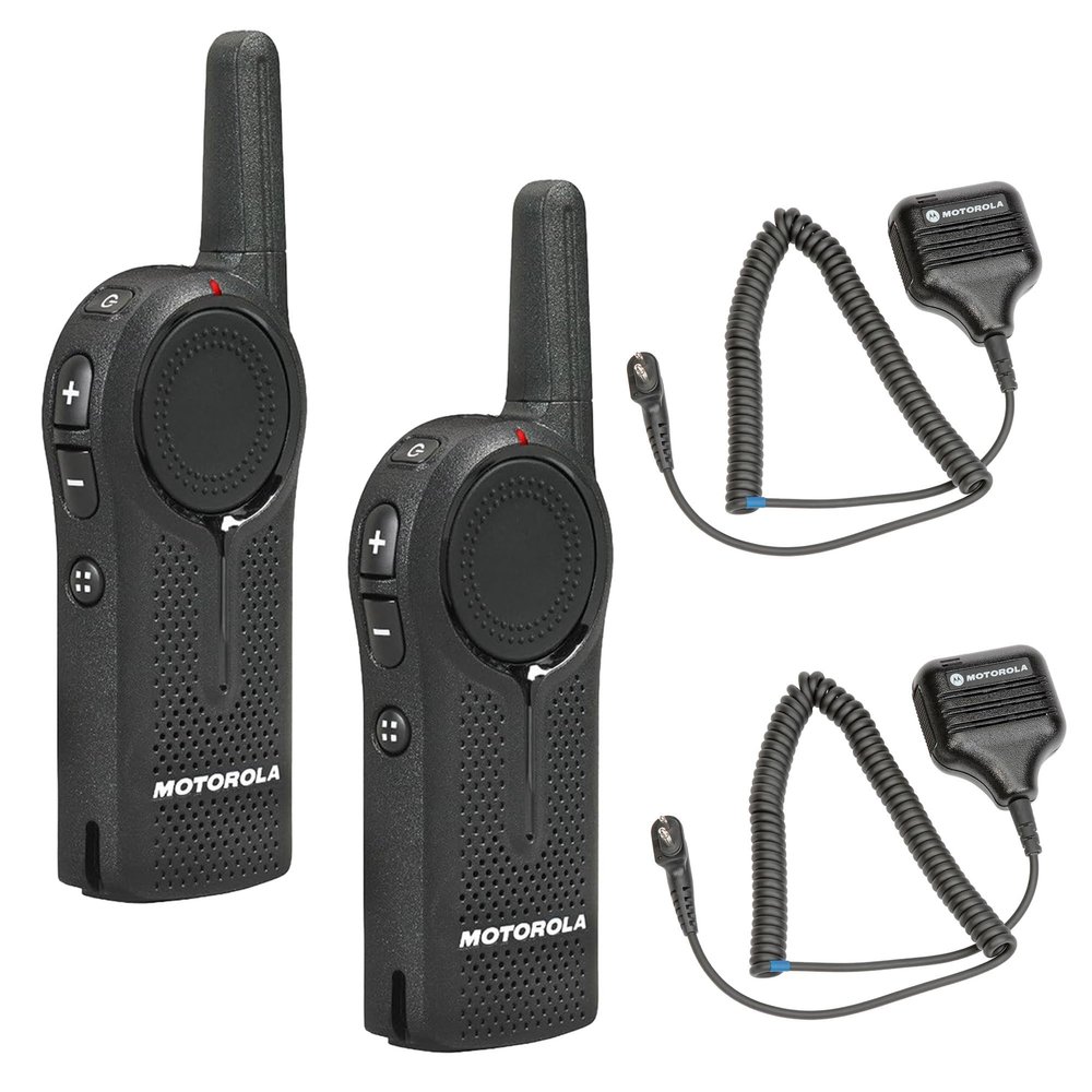 Motorola DLR1060 Two-Way 6-Channel Digital Business Radio (DLR1060) + HKLN4606 Remote Speaker Mic (2-Pack)