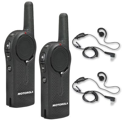 Motorola DLR1060 Two-Way 6-Channel Digital Business Radio (DLR1060) + Motorola HKLN4604 PTT Earpiece (2-Pack)