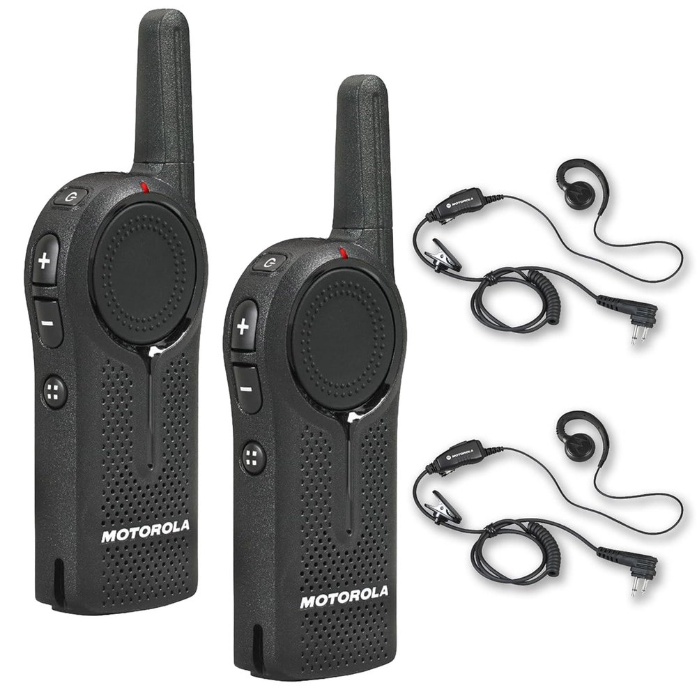 Motorola DLR1060 Two-Way 6-Channel Digital Business Radio (DLR1060) + Motorola HKLN4604 PTT Earpiece (2-Pack)