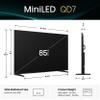 Hisense 85" Class QD7 Series Mini-LED 4K UHD Smart Fire TV (85QD7QF, 2025 Model) - QLED, Native 144hz, HDR10+, Dolby Vision, Dolby Atmos, Game Mode Pro, ALLM, Alexa Built in with Voice Remote, MEMC view 3