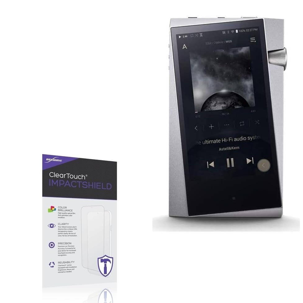 BoxWave Screen Protector Compatible With Astell & Kern A&norma SR25 - ClearTouch ImpactShield (2-Pack), Impenetrable Screen Protector Flexible Film