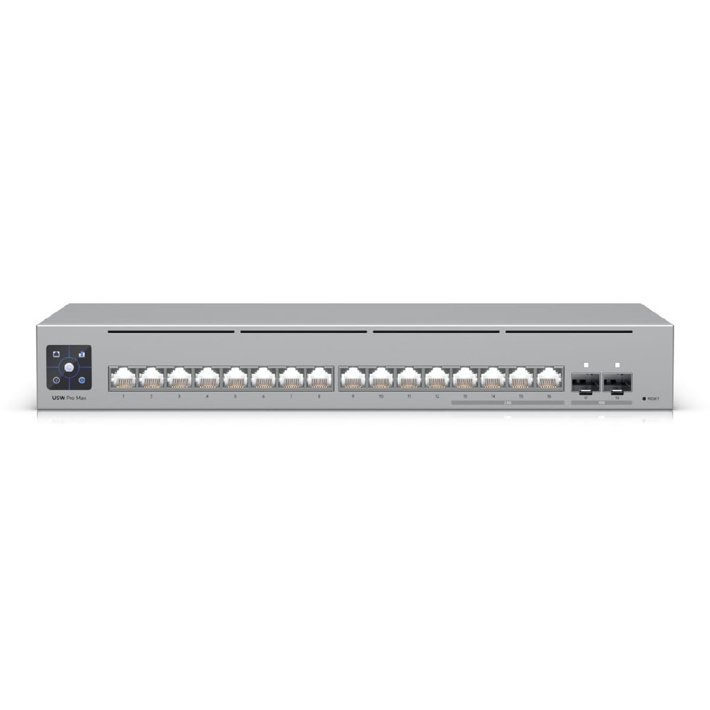 Ubiquiti Pro Max 16 Managed Switch 2x 10G SFP, 4x 2.5GbE, 12x 1GbE (Renewed)