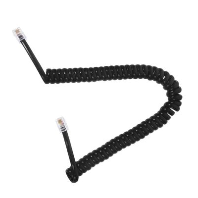OSALADI 2m Black Phone Cord Coiled Cable Flexible Telephone Cord for Landline System