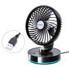 BINGGA USB Plug Cooling Fan Car Fans With LED Light Foldable Fans Air Circulator Fan For Car SUV Home view 4