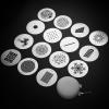 15Pcs Round Gobos Kit for Optical Snoot,66mm/2.6in Metal Plate Patterns for Spotlight Attachment Compatible with Godox BFP/MLP/OT1/OT1 Pro/II/Westcott Optical Spot/Aputure SE,for Portraits/Product view 1