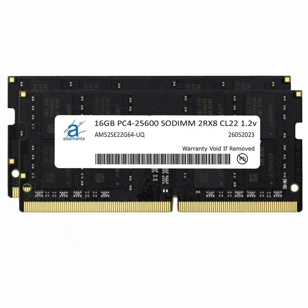 Adamanta 32GB (2x16GB) Compatible for HP 27-cb0176z, 27-dp1086qe Laptop DDR4 3200MHz PC4-25600 SODIMM 2Rx8 CL22 1.2v Notebook Memory Module Upgrade RAM