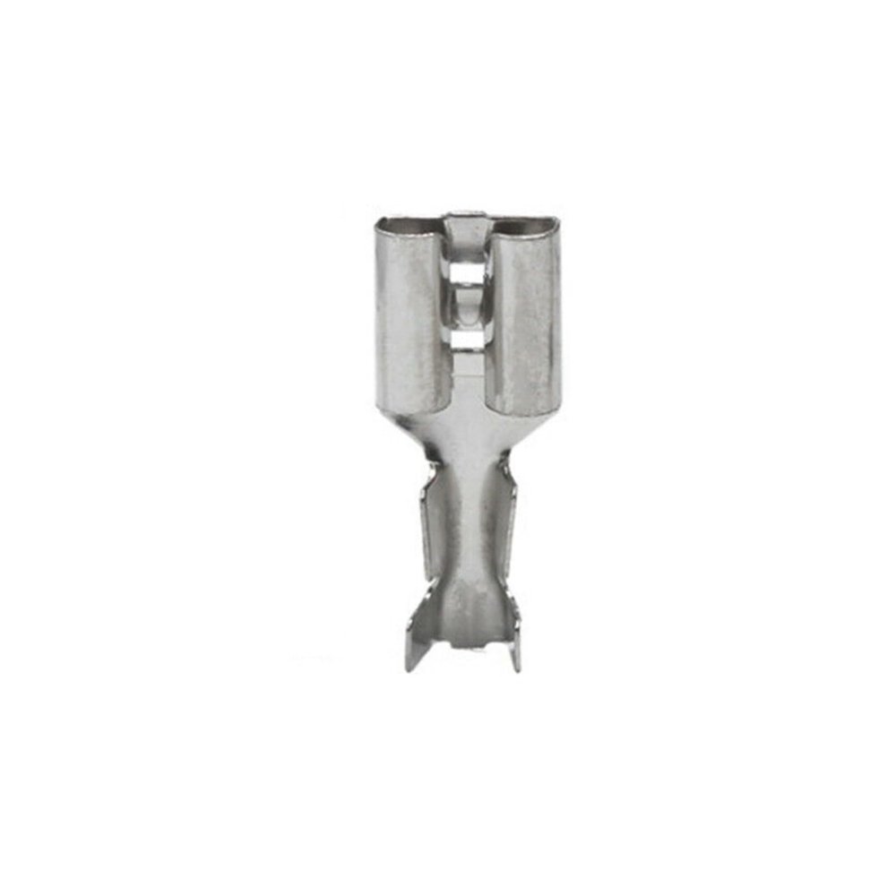 100Pcs Female Male Crimp Terminal 2.8/4.8mm/6.3mm Connector Gold Brass Car Speaker Wire Connectors Crimping Terminals(Female 6.3mm)