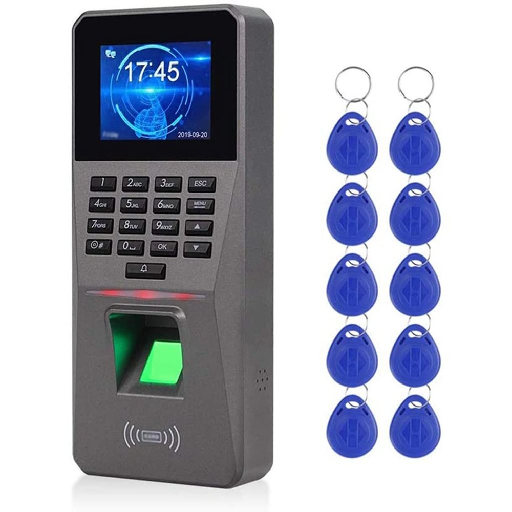ELUKHT 2.4Inch TCP/IP/USB Biometric Keypad Fingerprint Access Control System Electronic Time Clock Attendance Machine