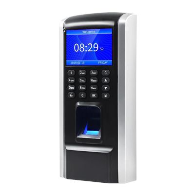 ELUKHT Time Clock, Time Clock,M12 Access Control Attendance Machine Biometric Fingerprint Recognition Color Screen Built-in Doorbell USB Download for Office