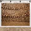 Loccor 10x6.5ft Fabric Paris Catacombs France Backdrop Basement Tomb Stack of Skulls and Bones Photography Background for Party Decorations Photoshoot Studio Props view 3