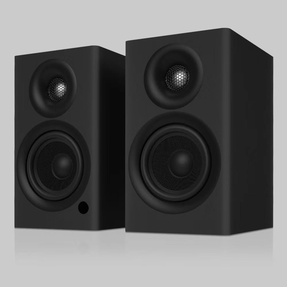 HOTMAY BS5 Active Bookshelf Speakers, Black