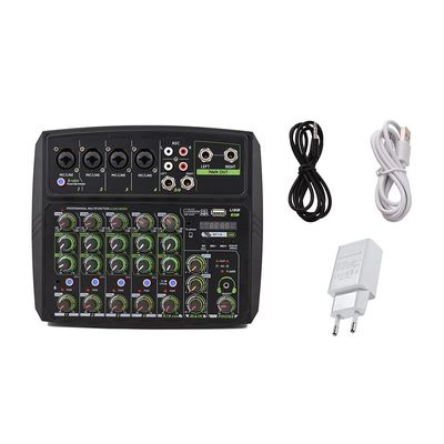 6-channel Audio Mixer Mixing Console Led Screen Built-in Soundcard Bt Connection with 2-band Eq Gain Delay Control
