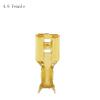 100Pcs/lot 2.8/4.8/6.3mm Crimp Terminal Female Male Connector Gold Brass/Silver Spade Wire Connectors Car Speaker(100X 4.8 Female) view 2