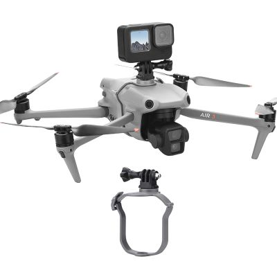 Wtohoby Panorama Action Camera Mouth for DJI Air 3S / Air 3 Drone with 1/4 Inch Screw Upper Adapter for Insta360 GO Ultra/X5/DJI Action 6/5 Pro/Nano/Pockt 3 Series Action Camera Extension Bracket