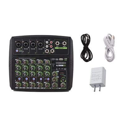 6-channel Audio Mixer Mixing Console Led Screen Built-in Soundcard Bt Connection with 2-band Eq Gain Delay Control