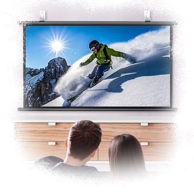 BEWEGNLNHK Portable Manual Pull Down Projector Screen, 30" 40" 50" 60" 72" Movie Screen for Home Theater, Hanging Projection Screen HD, Easy Roll Up(60in 4:3)