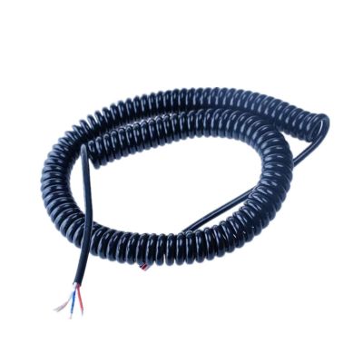 Telescopic wire spiral cableTelephone cable, Solid 2pcs Multi Specification 2 Core to 9 Core Spiral Copper Wire Spring Tensile Resistance Cable 2.5 meter 5 meter 7.5 meter Connector(5 cores 0.2 squar