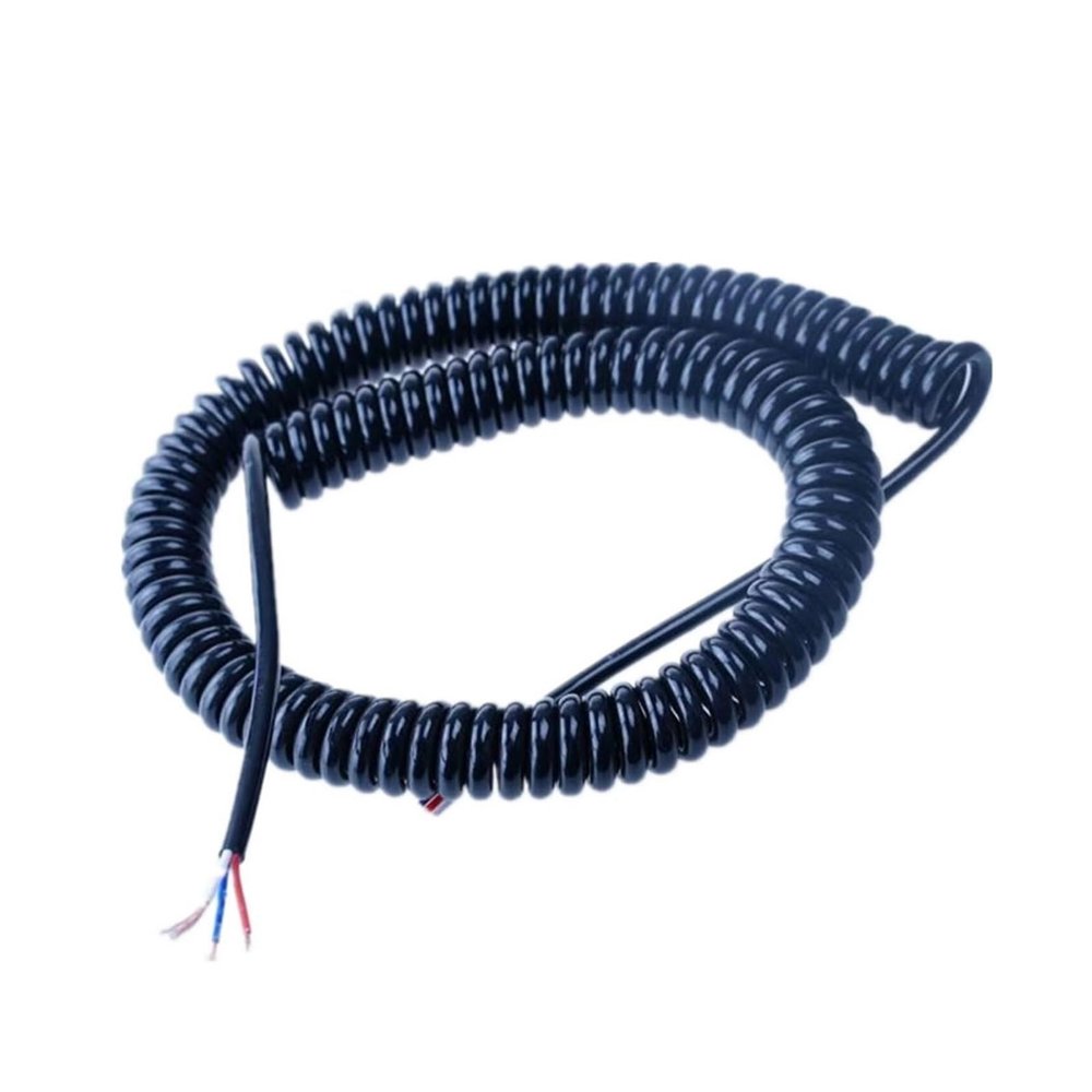 Telescopic wire spiral cableTelephone cable, Solid 2pcs Multi Specification 2 Core to 9 Core Spiral Copper Wire Spring Tensile Resistance Cable 2.5 meter 5 meter 7.5 meter Connector(5 cores 0.2 squar