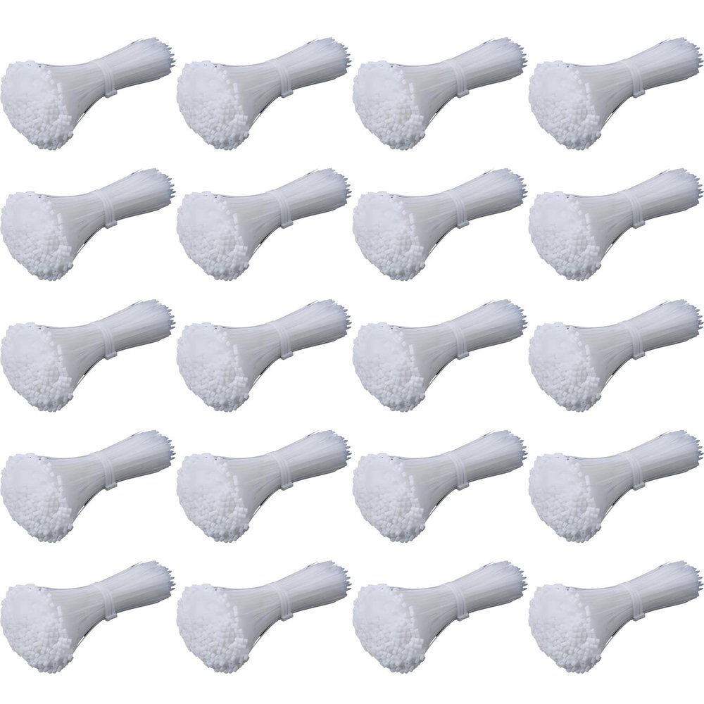 Nylon Cable Ties Self-Locking Wire Zip Ties Kit, Heavy Duty Plastic Fasteners for Home, Office, Electrical & Industrial Use (WHITE,8x300mm-250PCS,20 Pack)