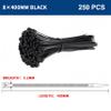 Nylon Cable Ties Self-Locking Wire Zip Ties Kit, Heavy Duty Plastic Fasteners for Home, Office, Electrical & Industrial Use (BLACK,8x400mm-250PCS,10 Pack) view 2