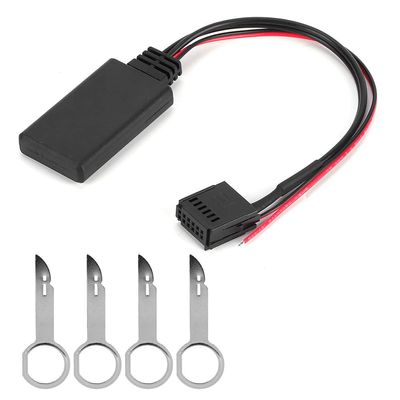 aqxreight Car Bluetooth Module AUXIN Cable Wireless Audio Adapter ABS Black AUX Adapter Fit for Focus Mondeo 6000 CD Transit C Max