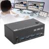 8K at 60Hz HD KVM Switcher 2 Computer 3 Monitoring Screen 4 USB 3.0 Port, Control 3 Screens with 4 USB Devices with One Set of Keyboard and Mouse, Fast Data Transfer (US Plug) view 4