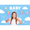 Baby Shower Backdrop Little Boy or Girl Cute Toys Newborn Babies Background for Photography Boy Baby Shower Balloons Cake Table Backdrop Banner Birthday Festive Party Celebration Wall Posters 20x10ft view 2