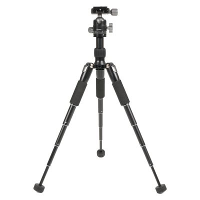 Camera Tripod Lightweight Portable Tripod with Phone Clip 360 Degree Ball Head Height Adjustable for Travel Outdoor Aluminum Alloy