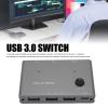 USB 3.0 Switch, 2 Computers Sharing 3 USB 3.0 Devices, USB KVM Switch Selector for PC Laptop Keyboard Mouse Printer Scanner, with 2 USB Cables, for Wins for OS X for Linux view 2