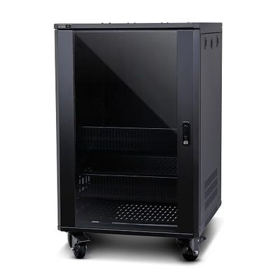 SR-FS-SYSTEM-DC-15U FS Series Rack System with DC Fans, 24" Depth, 15U, Steel, Black