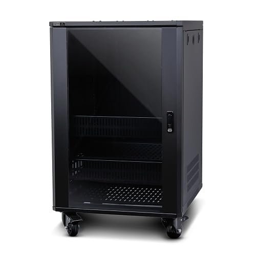 SR-FS-SYSTEM-DC-15U FS Series Rack System with DC Fans, 24" Depth, 15U, Steel, Black