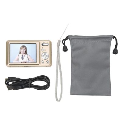 2.7in 48MP High Definition Digital Camera, 8X Digital Zoom, ABS Metal Body, Portable for Children Beginners, Travel and Daily Use (Gold)