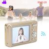2.7in 48MP High Definition Digital Camera, 8X Digital Zoom, ABS Metal Body, Portable for Children Beginners, Travel and Daily Use (Gold) view 3