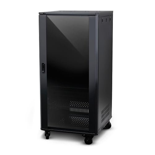 SR-FS-SYSTEM-DC-21U FS Series Rack System with DC Fans, 24" Depth, 21U, Steel, Black