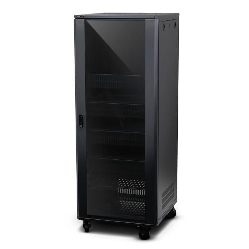 SR-FS-SYSTEM-DC-27U FS Series Rack System with DC Fans, 24" Depth, 27U, Steel, Black