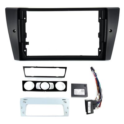 HDKENF Car Radio Fascia Panel 9inch Car Radio Fascia Frame/Fit for BMW E90 E91 E92 E93 2005-2013 Audio Dashboard Mount Panel Kit Cable Canbus Protocol Box Car Radio Cover