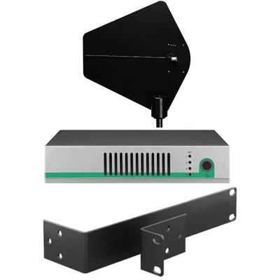 DirectNine Basics AC3 Antenna Combiner for Sennheiser in-Ear Monitors with Antenna Paddle, Green Combiner, BNC Cables with Rack Hardware