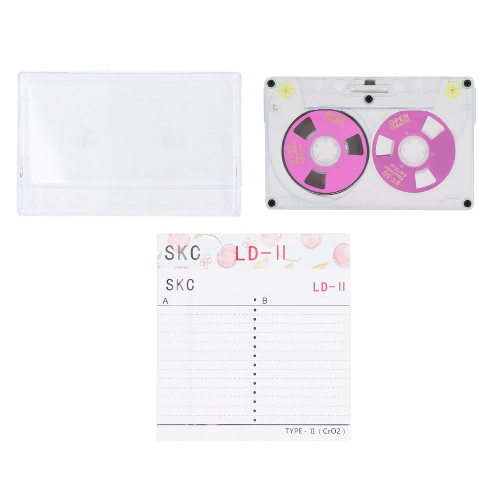 Blank Cassette Tapes for Audio Recording, Low Noise High Output, Solid PC Casing with Metal Electroplated Wheel, 46 Minutes Recording Capacity, Ideal for Music Recording and (Purple)