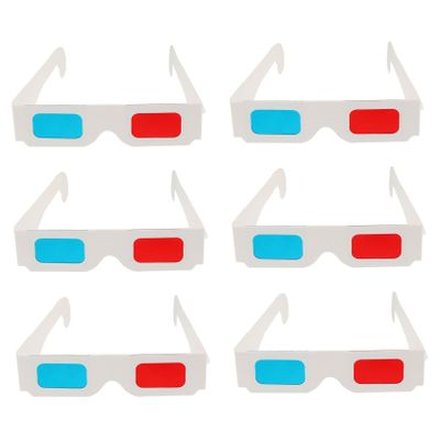 Angoily 100pcs Anaglyph Cardboard Glasses for Movies and Games Lightweight Video Eyewear for Home Theater and Family Fun for Boys and Girls and Adults