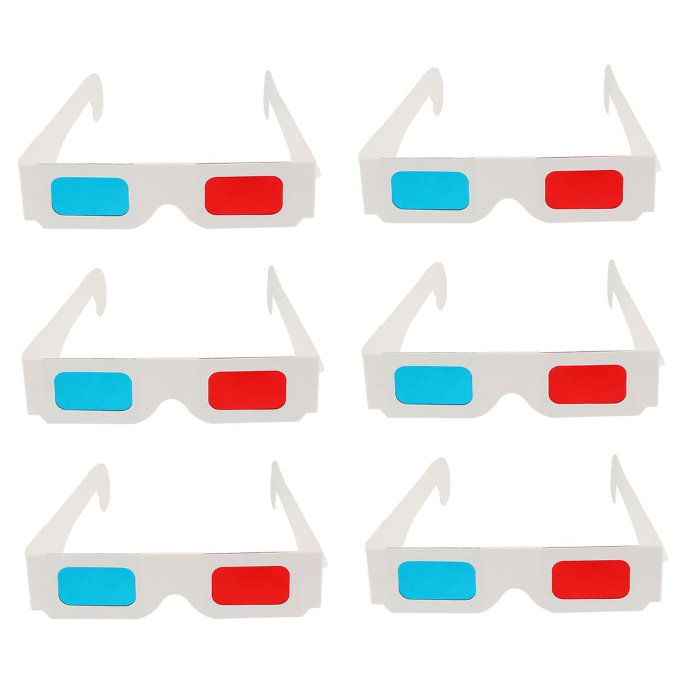 Angoily 100pcs Anaglyph Cardboard Glasses for Movies and Games Lightweight Video Eyewear for Home Theater and Family Fun for Boys and Girls and Adults