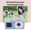 1080P Digital Camera, 48MP Digital Point & Shoot Camera with 2.8inch Screen, 16X Digital Zoom, Auto Focus, COMS Chip, for Travel, Gatherings, etc. (Silver) view 2
