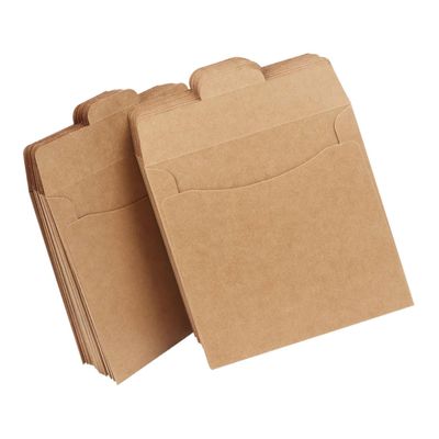 Hemoton 100pcs Brown Kraft Paper Cd Sleeves Vintage European Holders for Storage and Protection Multipurpose Envelopes for Cards and Documents