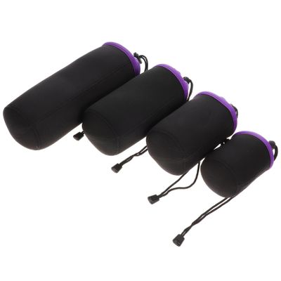 Veemoon 4pcs Camera Lens Storage Bag Drawstring Closure for Outdoor Activities Hiking Traveling