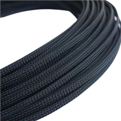 10M Flexible Cable Sleeving, Flat PET Tubing 3/4/6/8/10~16mm Mesh Braided Sleeving, Retractable Cable Sleeves for Pipe(Black,16mm)