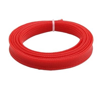 5M Electrical Shrink Wrap Tubing, PET Black Grey Purple PET Expandable Braid Cable Sleeving, 2-60mm Braided Ground Strap(Red,40mm)